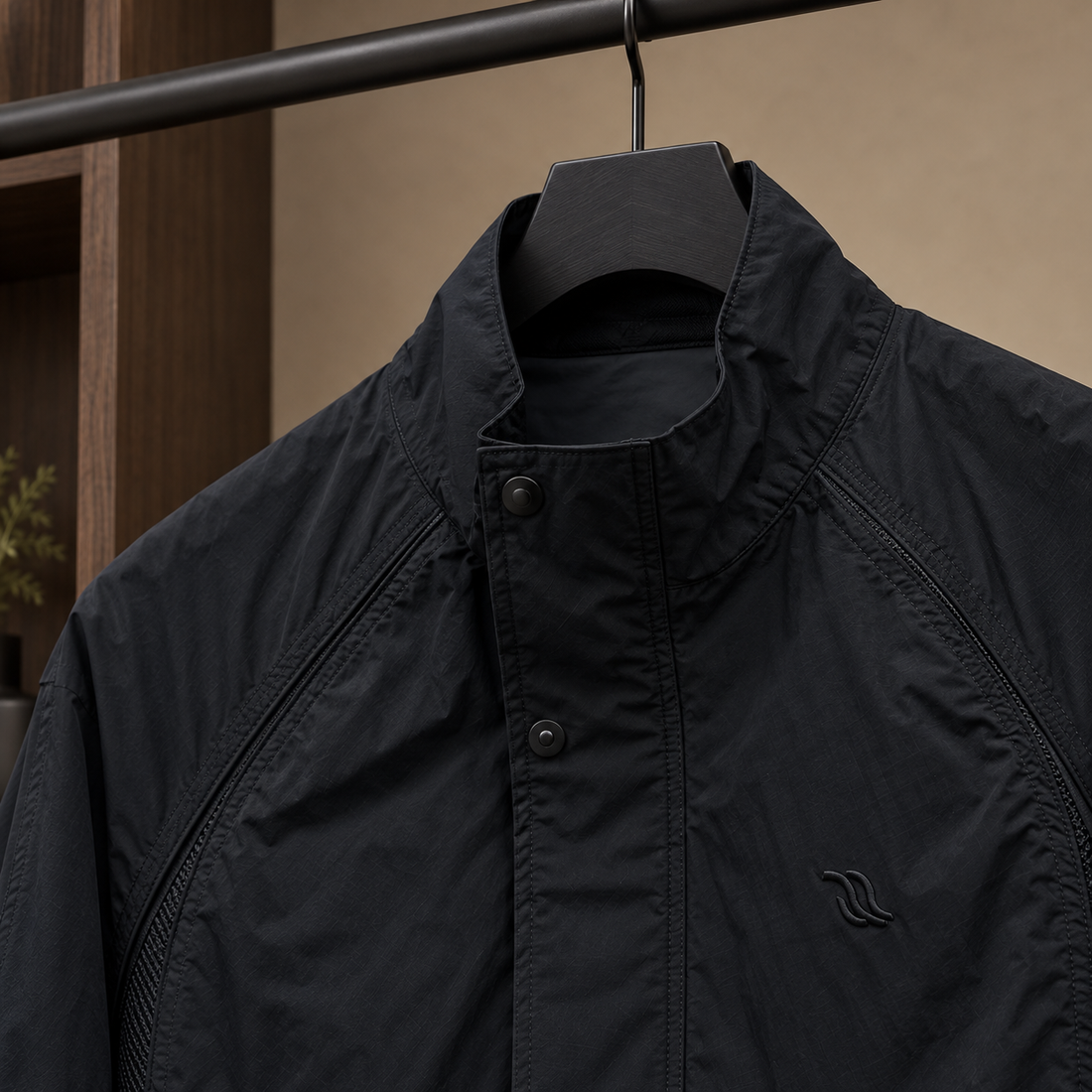Brannock-Rhys Stand Collar Jacket - Lead Product Detail