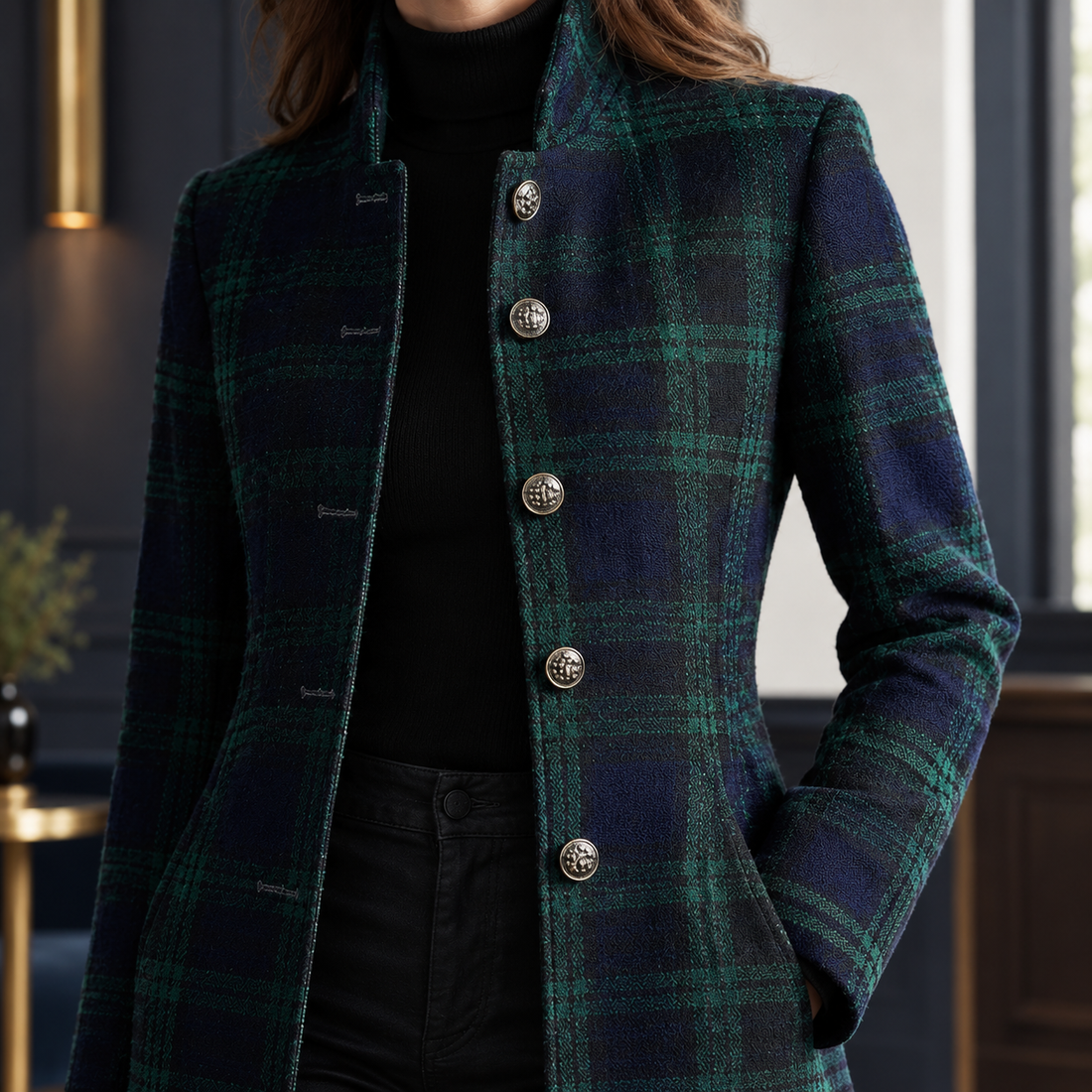 Yara-Louise Plaid Coat - Lead Product Detail
