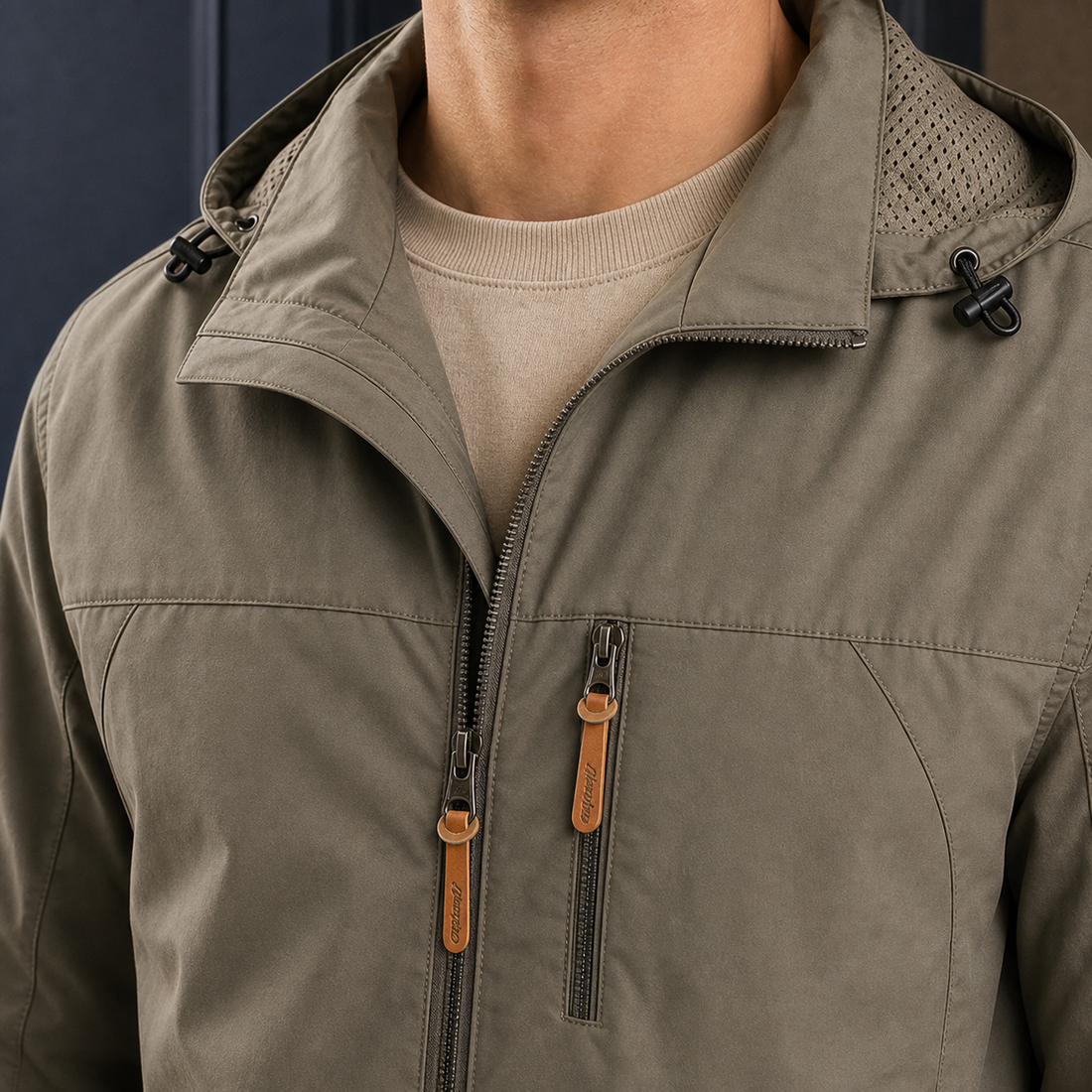 Victor-Grey Hooded Jacket - Lead Product Detail