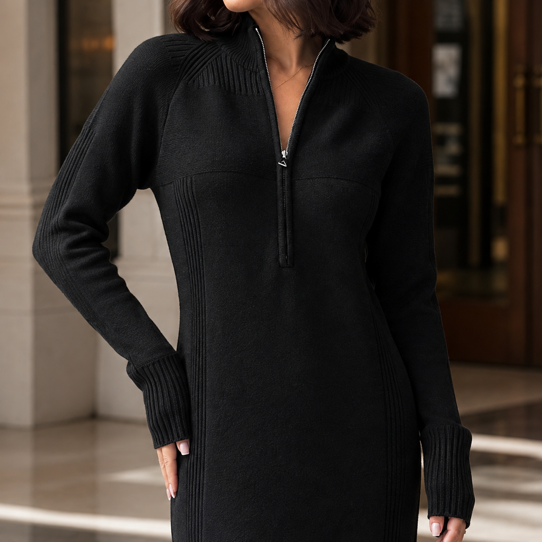 Melisande-Marie Quarter Zip Dress - Lead Product Detail