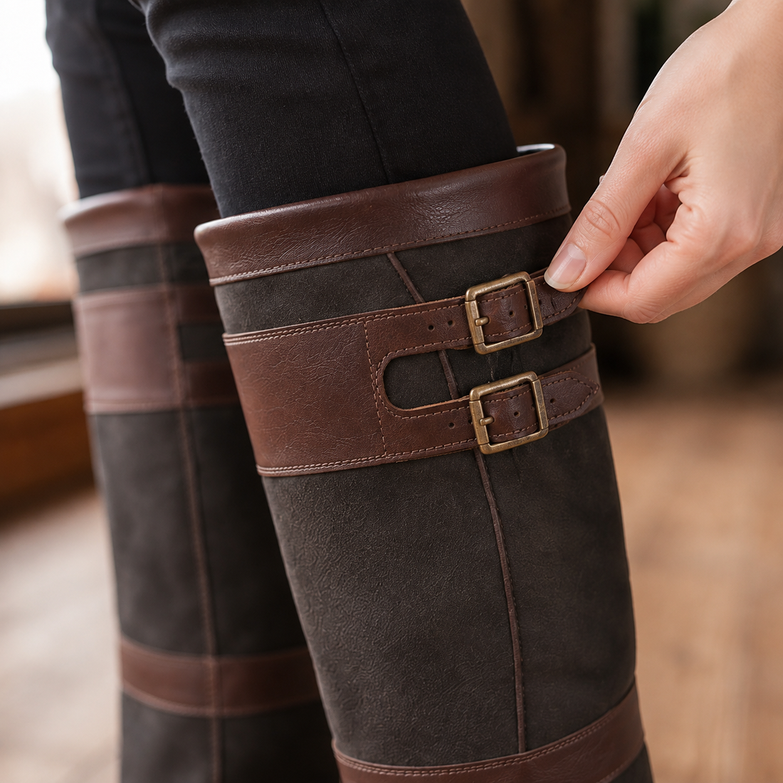 Medici Knee-High Boots - Lead Product Detail