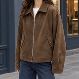 Albertine-Faye Suede-Look Jacket - Lead Product Detail