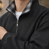Solomon-Grey Plaid Collar Jacket - Lead Product Detail