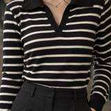 Sidonie-Claire Striped Polo Top - Lead Product Detail
