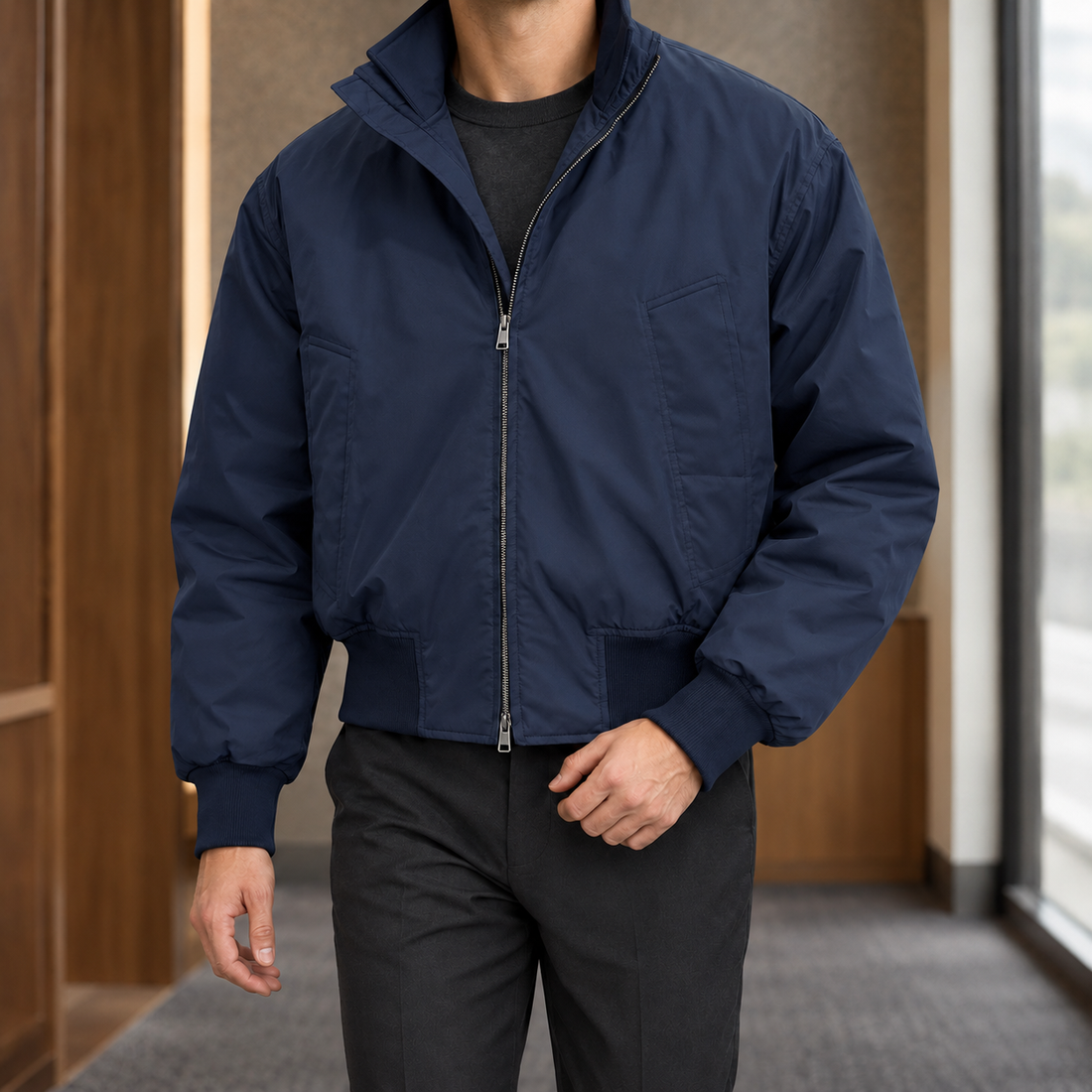 Reuben-Cole Bomber Jacket - Blue