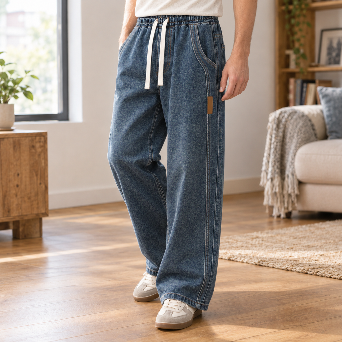 Harris-Scott Wide Leg Jeans - Dark Blue