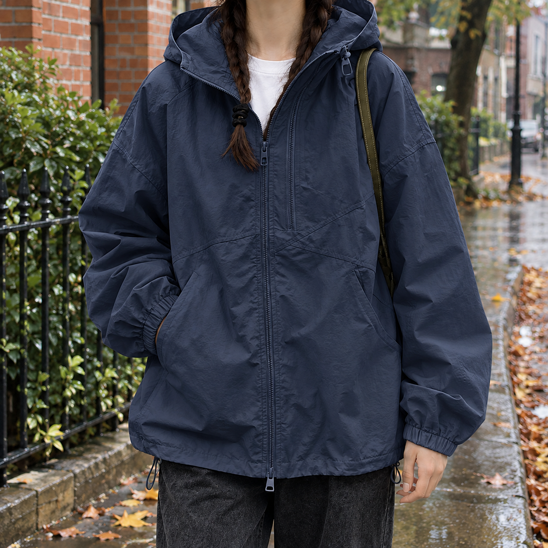 Nerissa-Marie Hooded Jacket - Navy