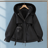 Sabina-Jade Fur Trim Parka - Black