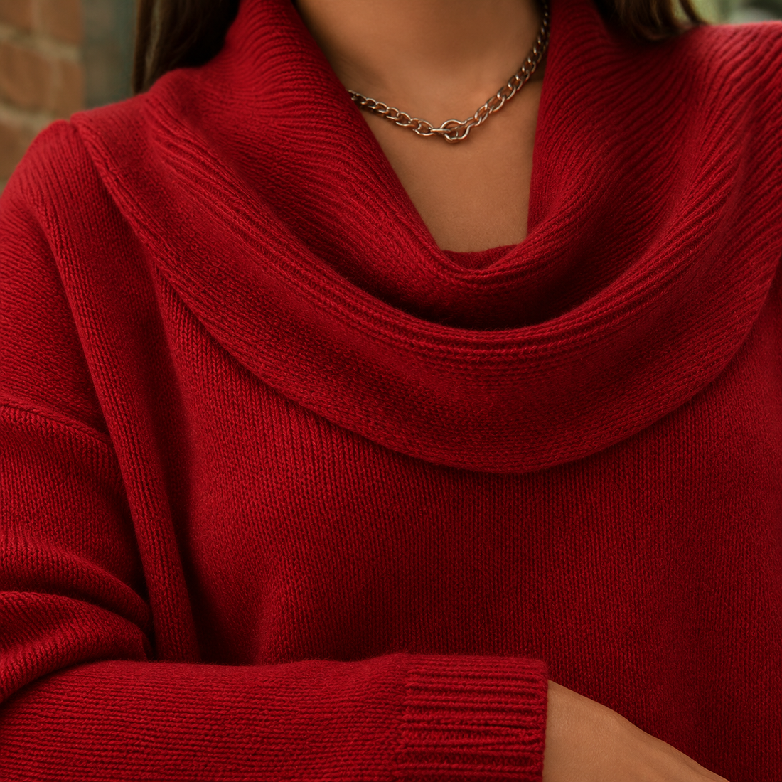 Chiara-Mae Cowl Neck Sweater - Lead Product Detail