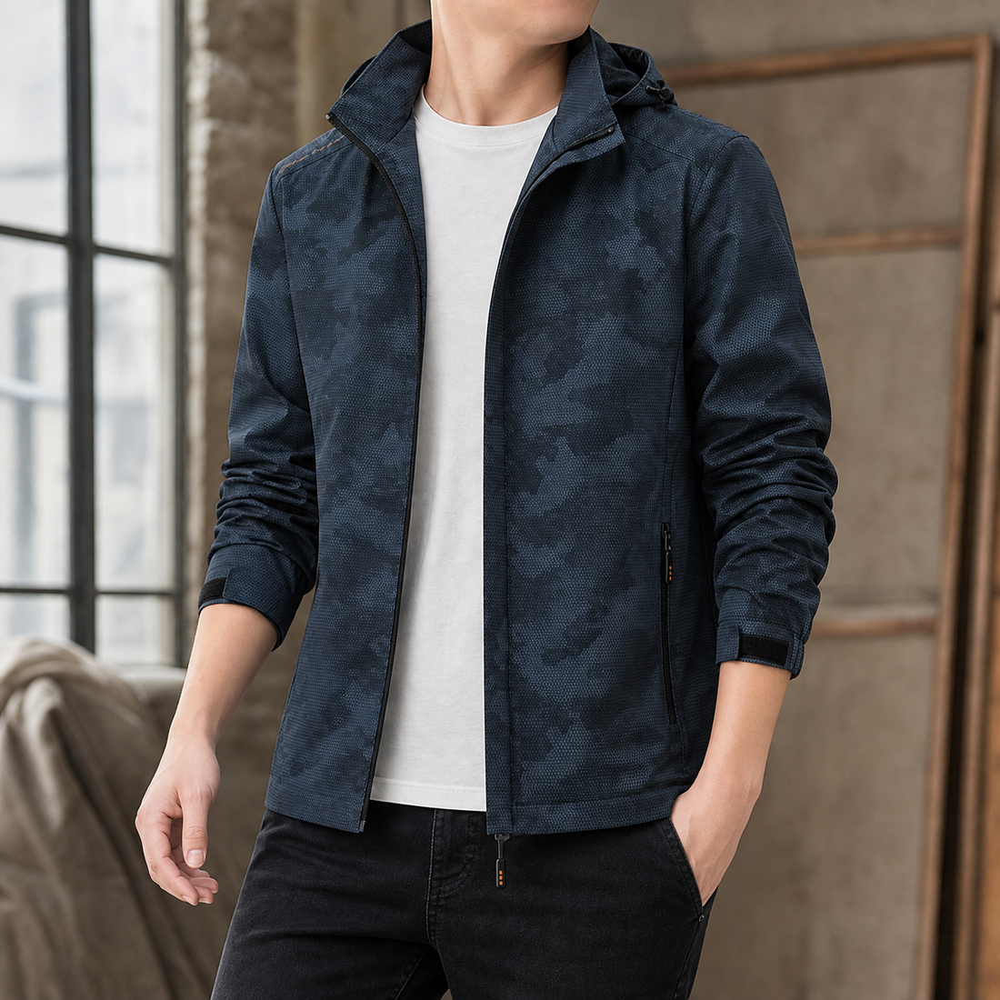Audric-Hayes Hooded Jacket - Black Camo