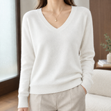 Lana-Sage V-Neck Sweater - White