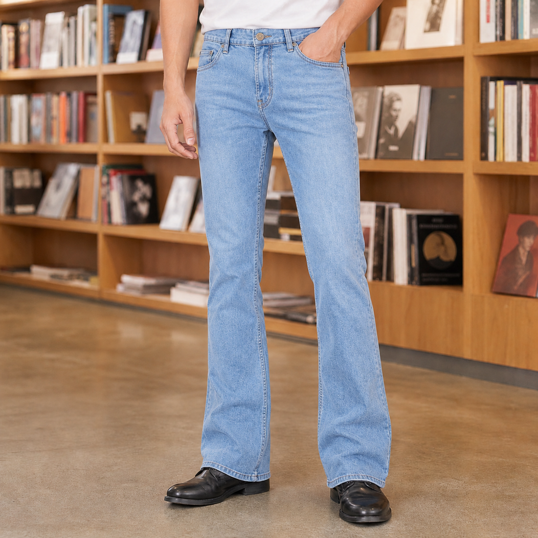 Marcus-Grey Flared Jeans - Light Blue Book