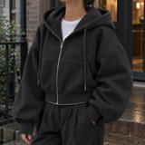 Natalie-Belle Balloon Sleeve Hoodie - Black