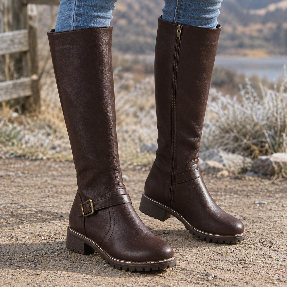 Tolentino-Monza Moto Buckle Boots - Dark Brown