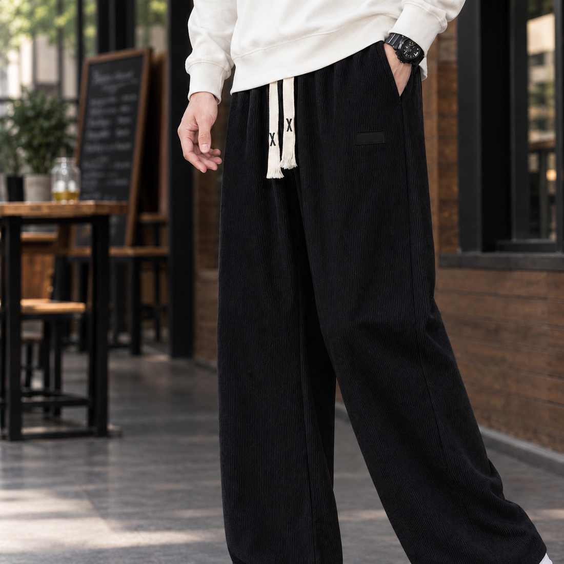 Wilder-Grey Relaxed Pants - Black