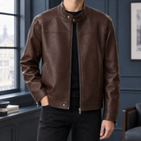 Anthony Stand Collar Jacket - Brown