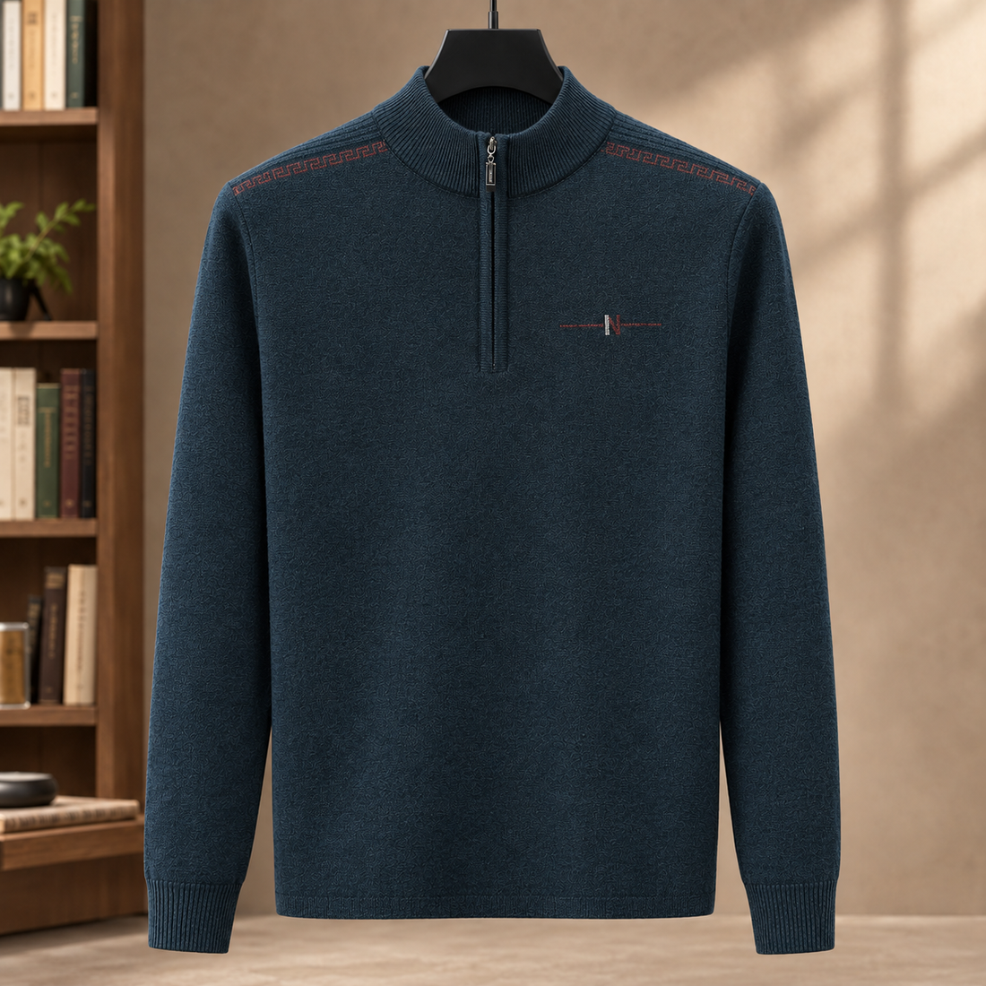 Augustus Quarter Zip Sweater - Navy