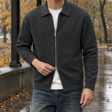 Clovis-Dean Zip Collar Jacket - Dark Gray