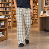 Herbert-Wren Relaxed Plaid Pants - M Plaid Khaki