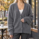 Raven-June V Neck Sweater - Dark Gray