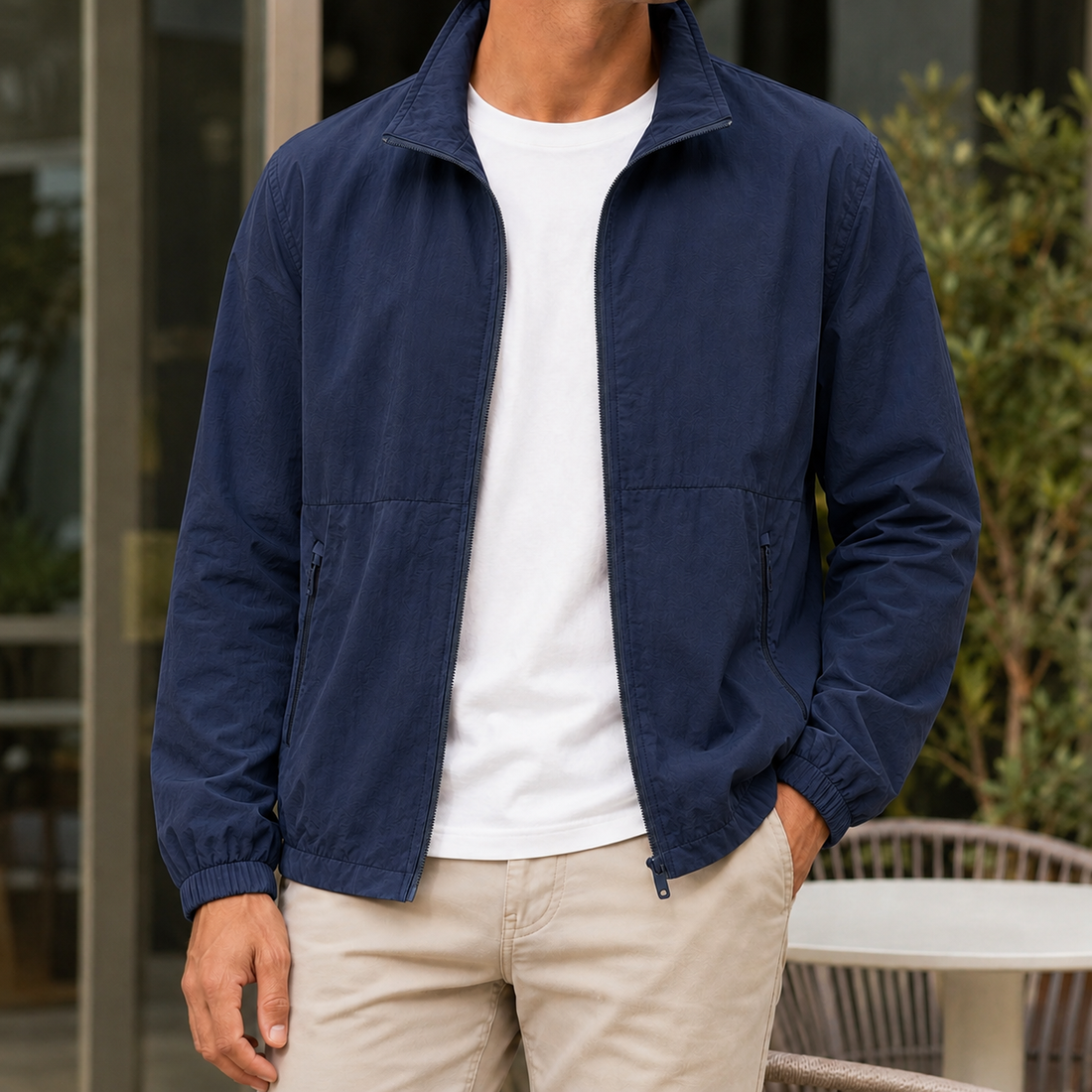 Nash-Scott Crinkle Jacket - Dark Blue