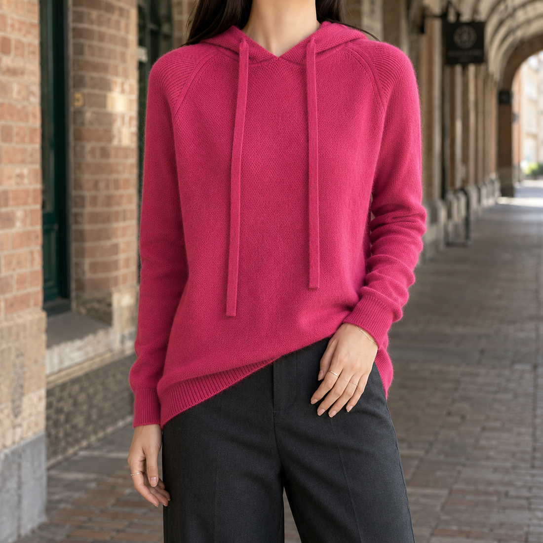 Gabriella-Rose Merino Wool Sweater - Dark Pink
