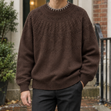 Ellis-Dean Cable Knit Sweater - Brown