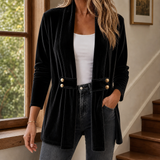Zenobia Velvet Cardigan - Black