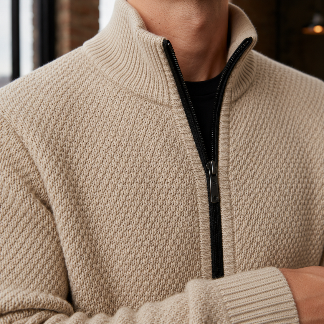 Dario Zip Sweater - Lead Product Detail