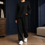 Rosalie-Skye Cable Jacquard Set - Black Without Label