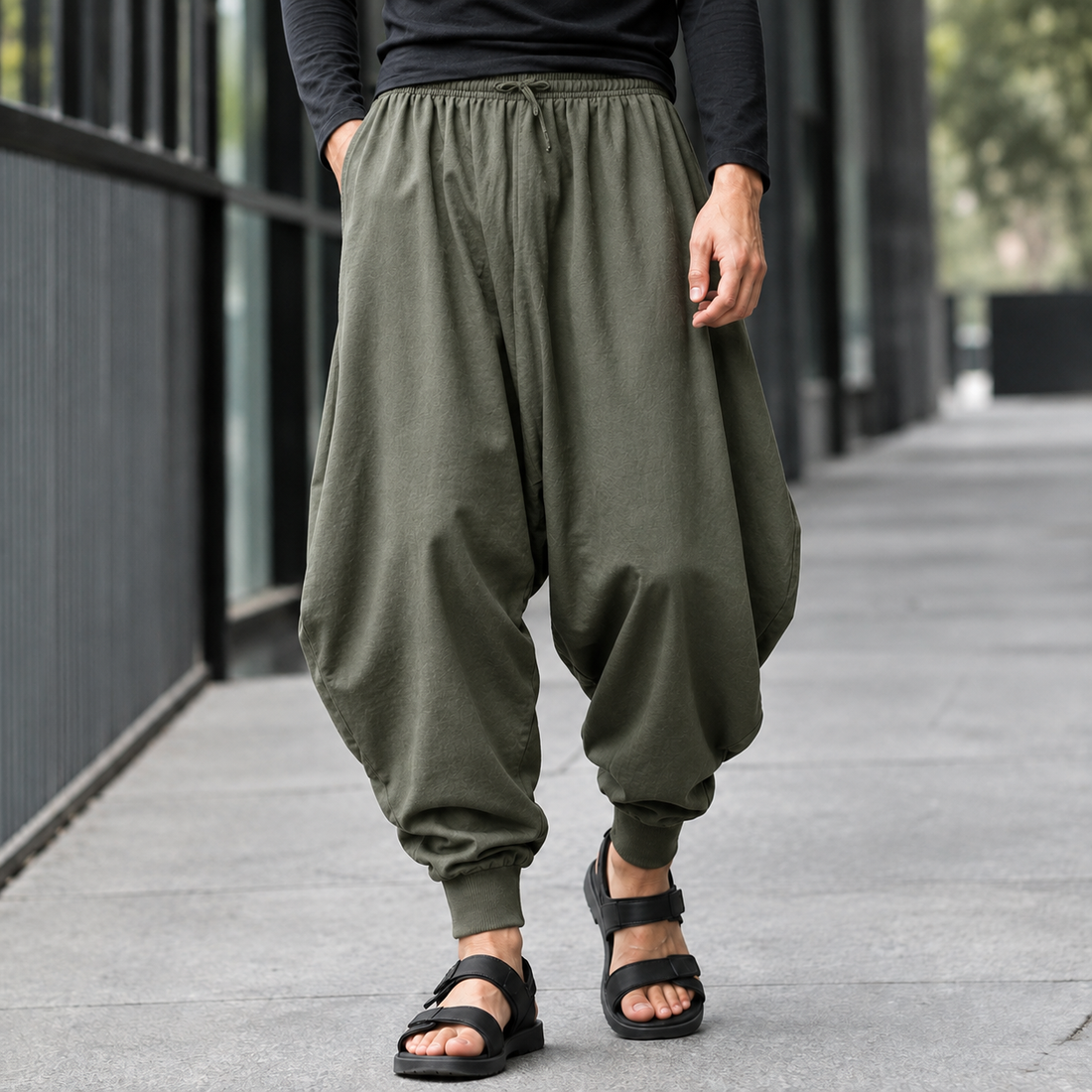 Ferrand-Scott Relaxed Harem Pants - Military Green