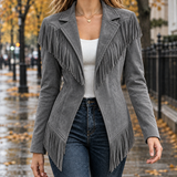 Pascaline-Claire Fringe Jacket - Gray
