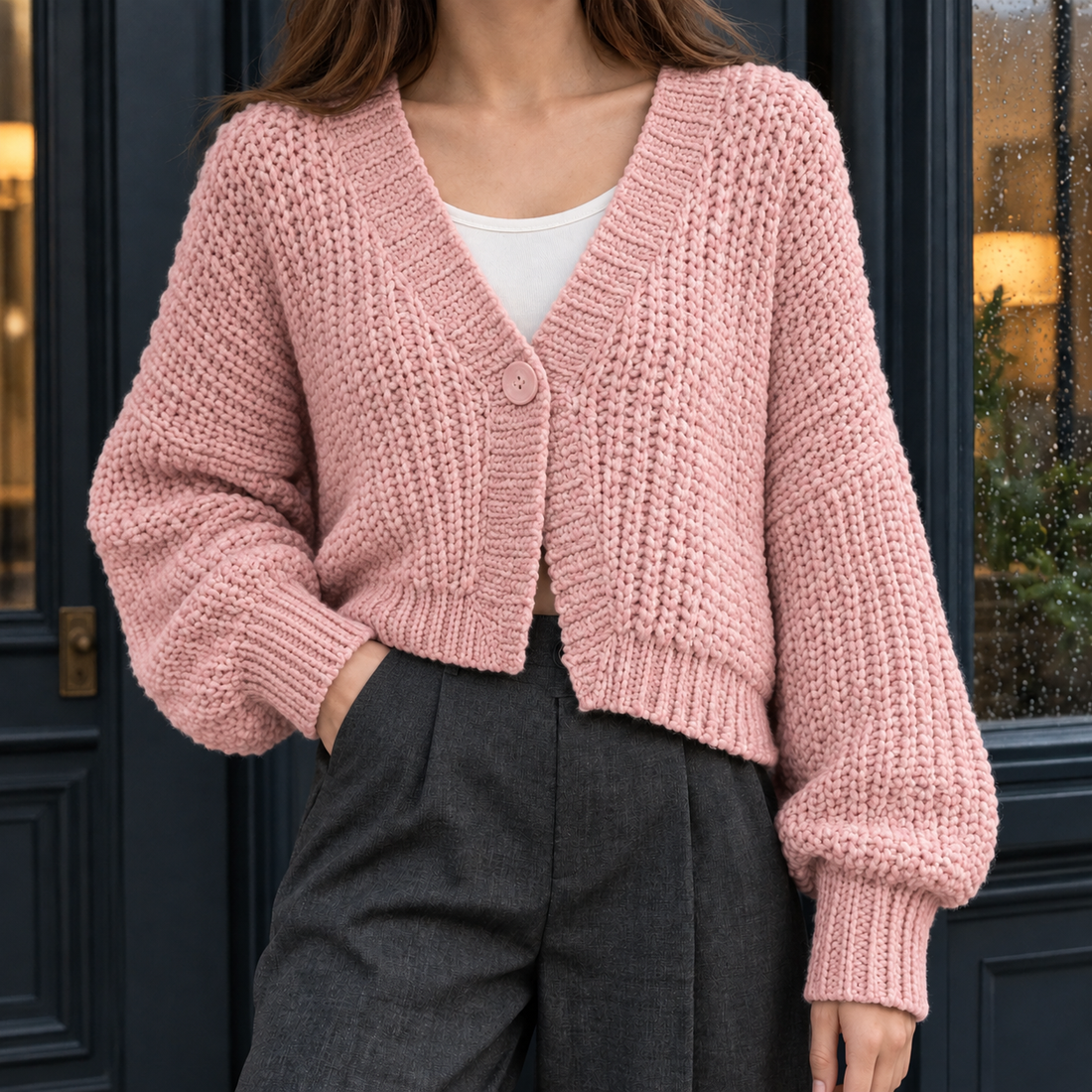 Lillian Chunky Cardigan - Pink