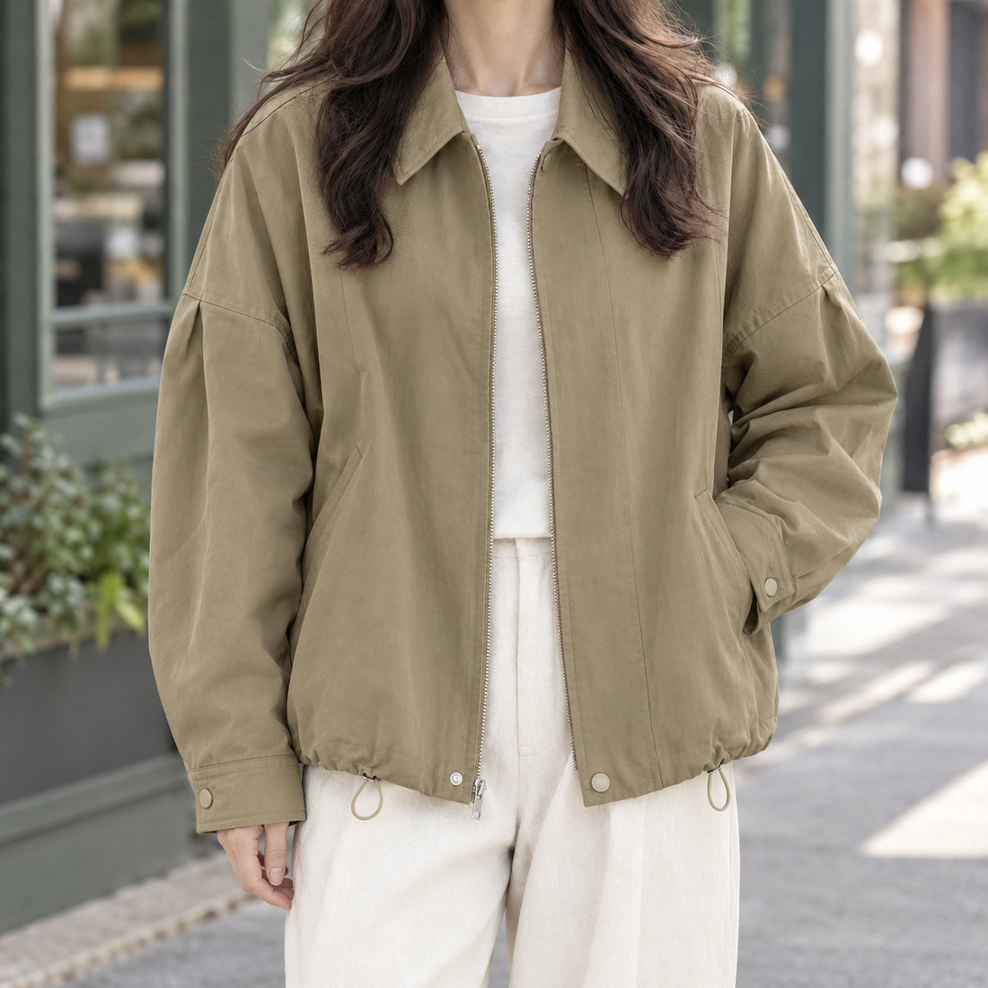 Godiva Drawstring Jacket - Khaki