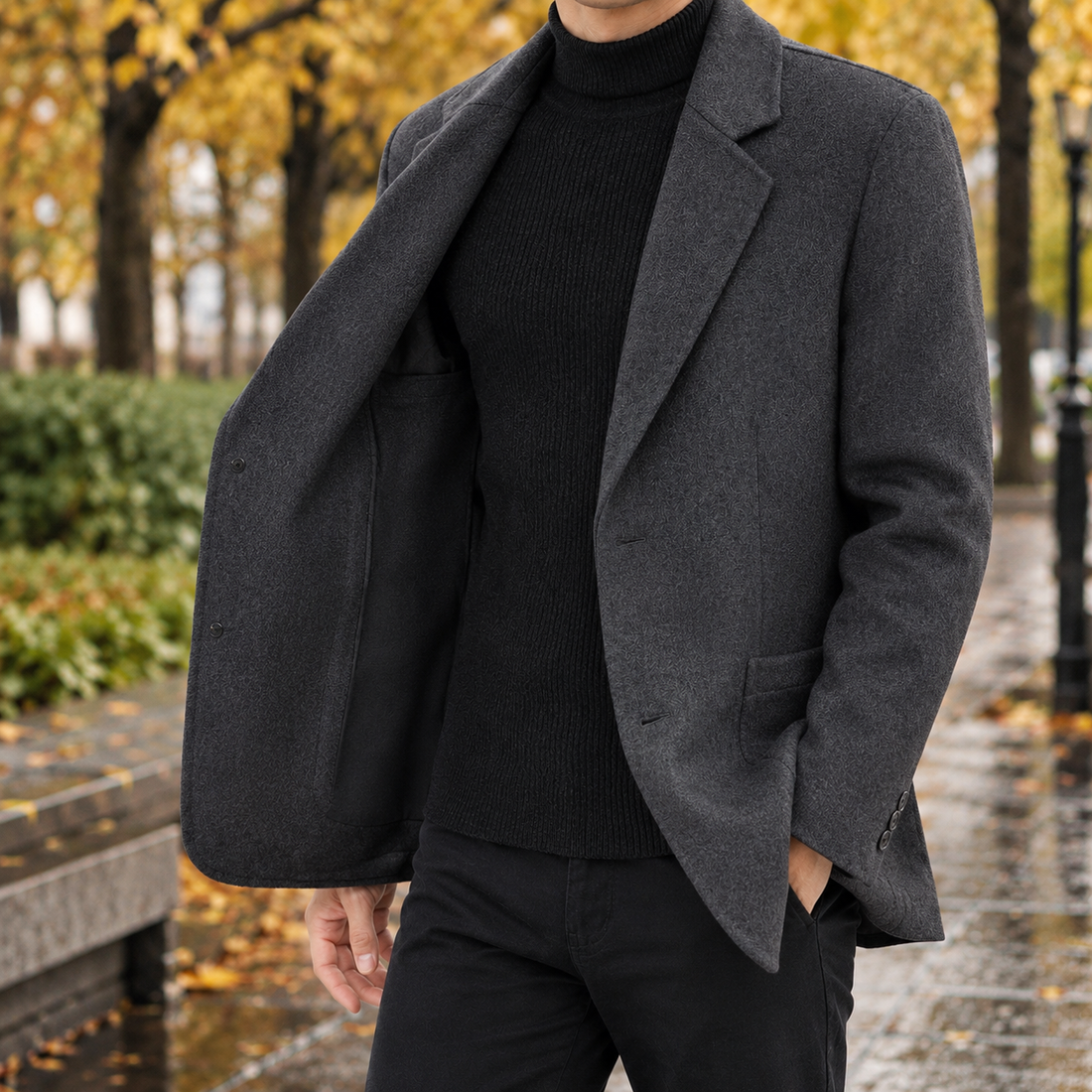 Isaac-Reid Tailored Blazer - Dark Gray