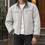 Nolan-West Contrast Collar Jacket - Light Gray