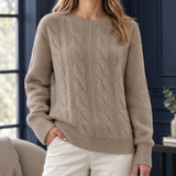 Arwen-Grace Cable Knit Sweater - Camel