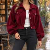 Solene-Faye Corduroy Jacket - Burgundy