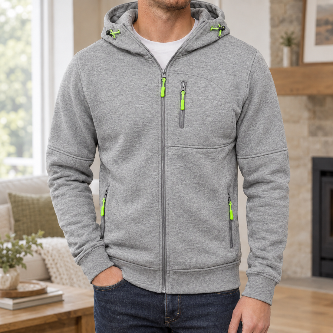 Nash-Ellis Zip Hoodie - Gray