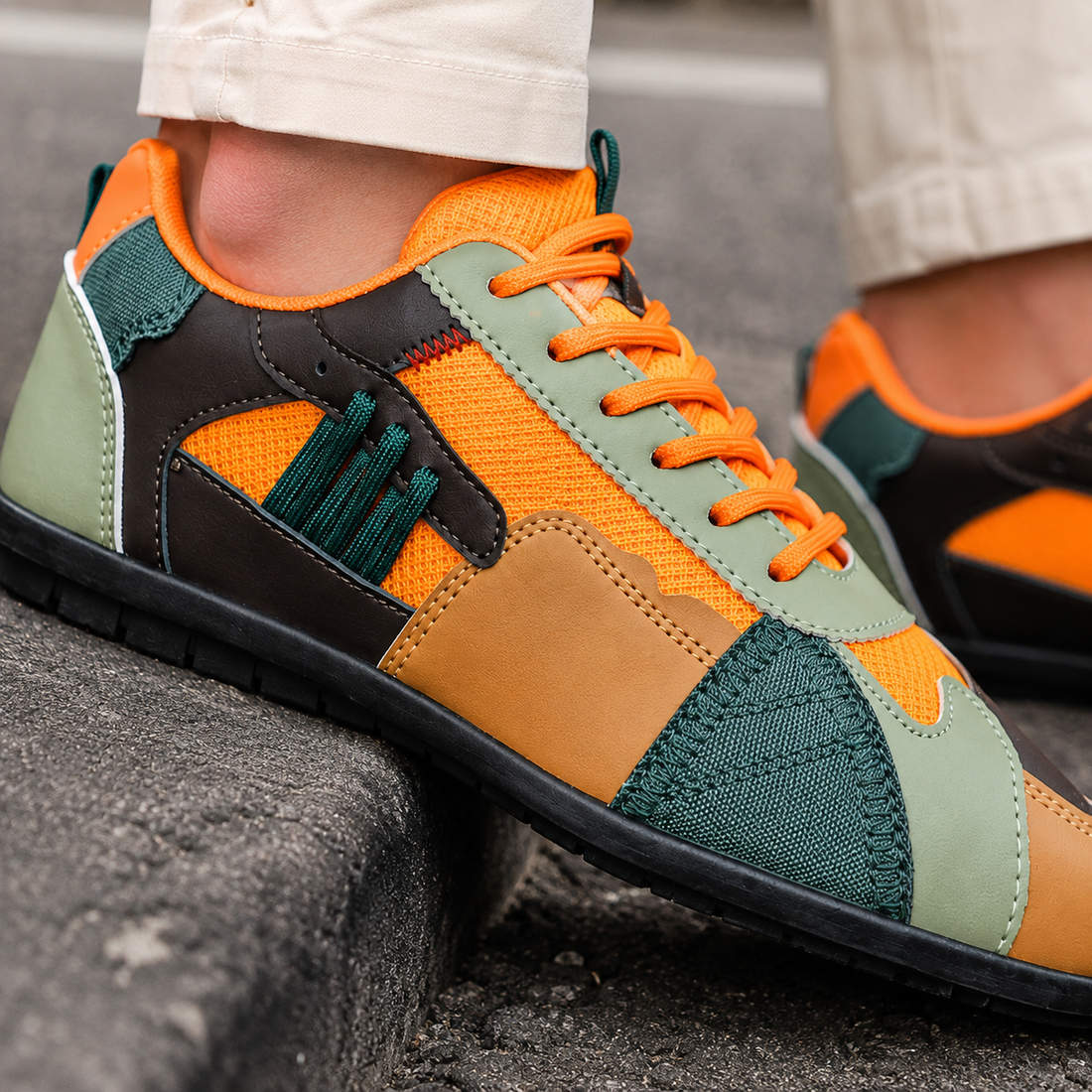 Montero Retro Color-Block Sneakers - Lead Product Detail