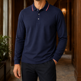 Esteban Tipped Collar Polo - Navy