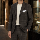 Bertrand Windowpane Jacket - Brown