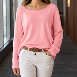 Arabella-Louise Boat Neck Top - Pink