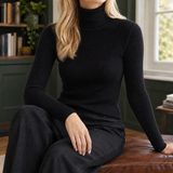 Armelle-Mae Ribbed Turtleneck Sweater - Black