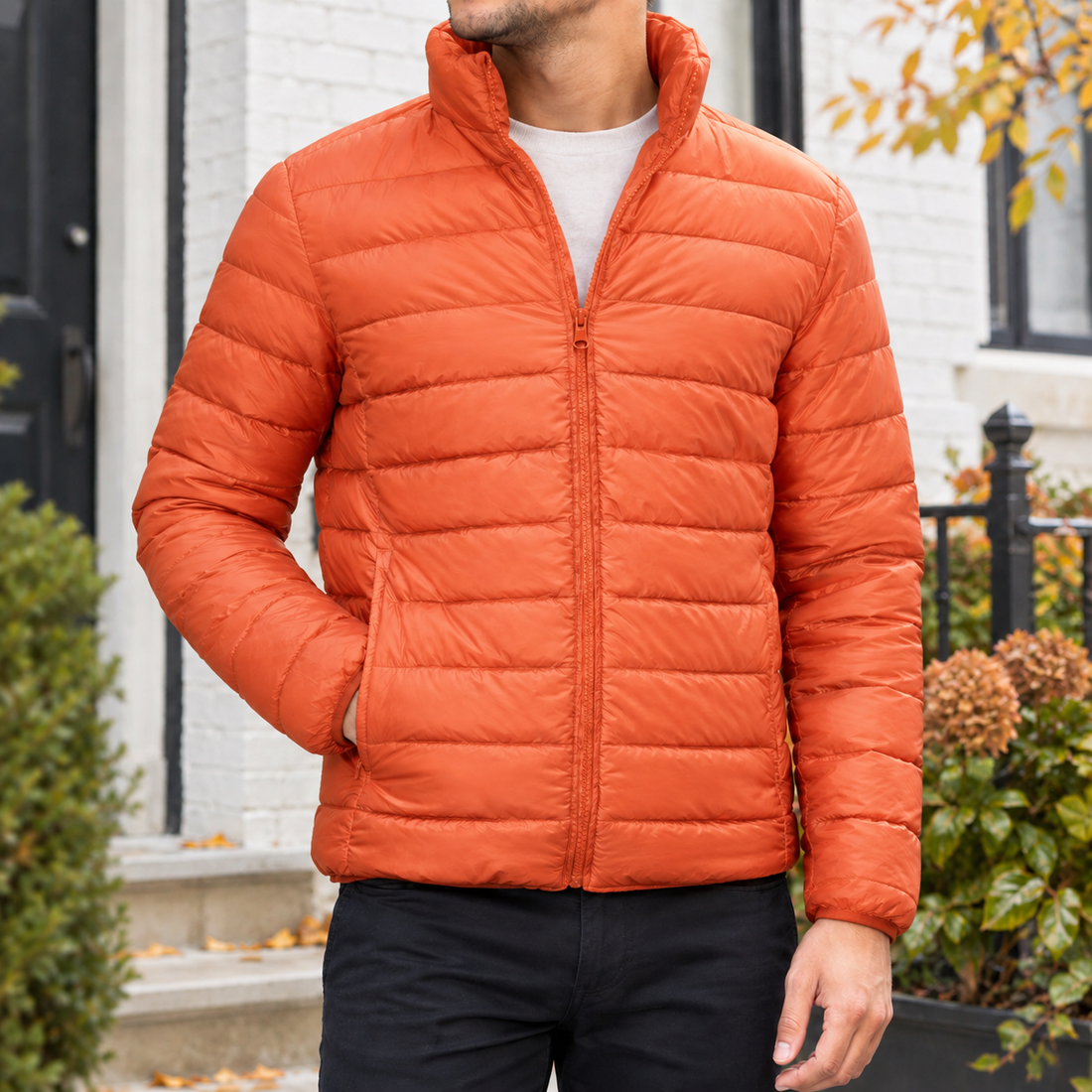 Benedict-Rhys Quilted Jacket - Orange