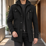 Benjamin Double Collar Coat - Black
