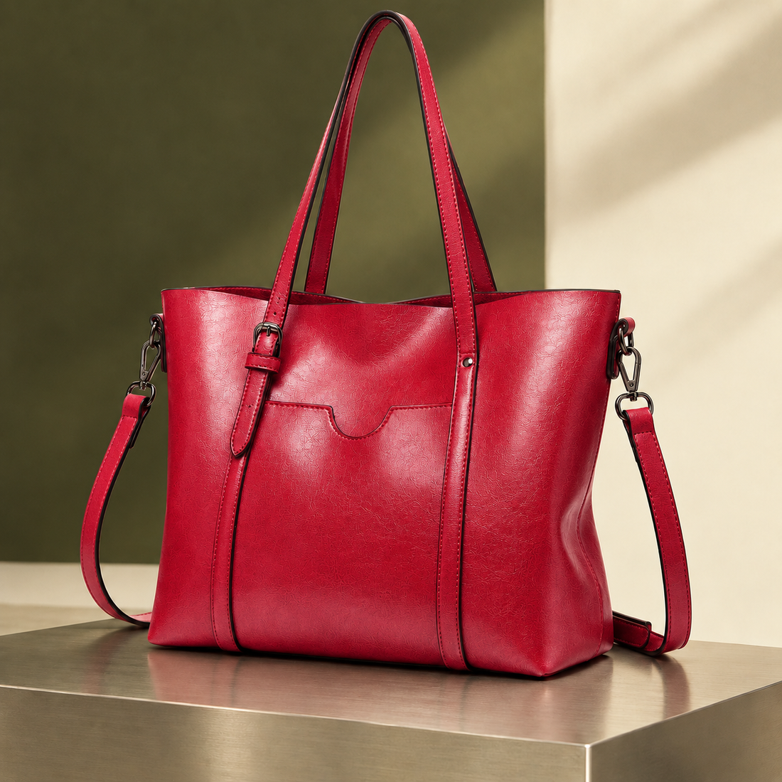 Ancona Convertible Tote Bag - Red