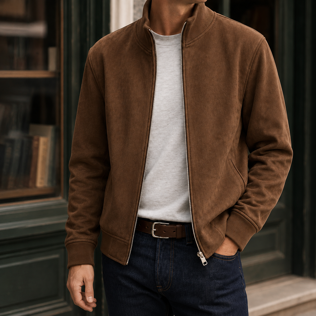 Zane-Miles Suede Jacket - Brown