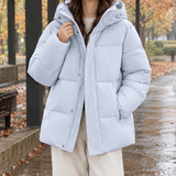 Lucille-Eve Hooded Puffer Jacket - Haze Blue