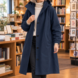 Marina-Mae Hooded Overcoat - Navy Blue